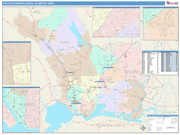 Vallejo-Fairfield Metro Area Wall Map Color Cast Style